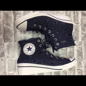 High top chuck Taylor all star navy cut outs